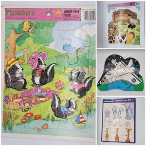 Vtg 80s 90s Puzzles Merrigold Press-Puzzle Patch-golden-straight Edge 4pc